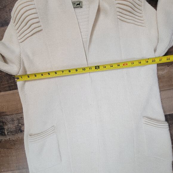 Peruvian Link Alpaca Collection Open Front Cardigan Sweater Heavy White One Size - Picture 14 of 16